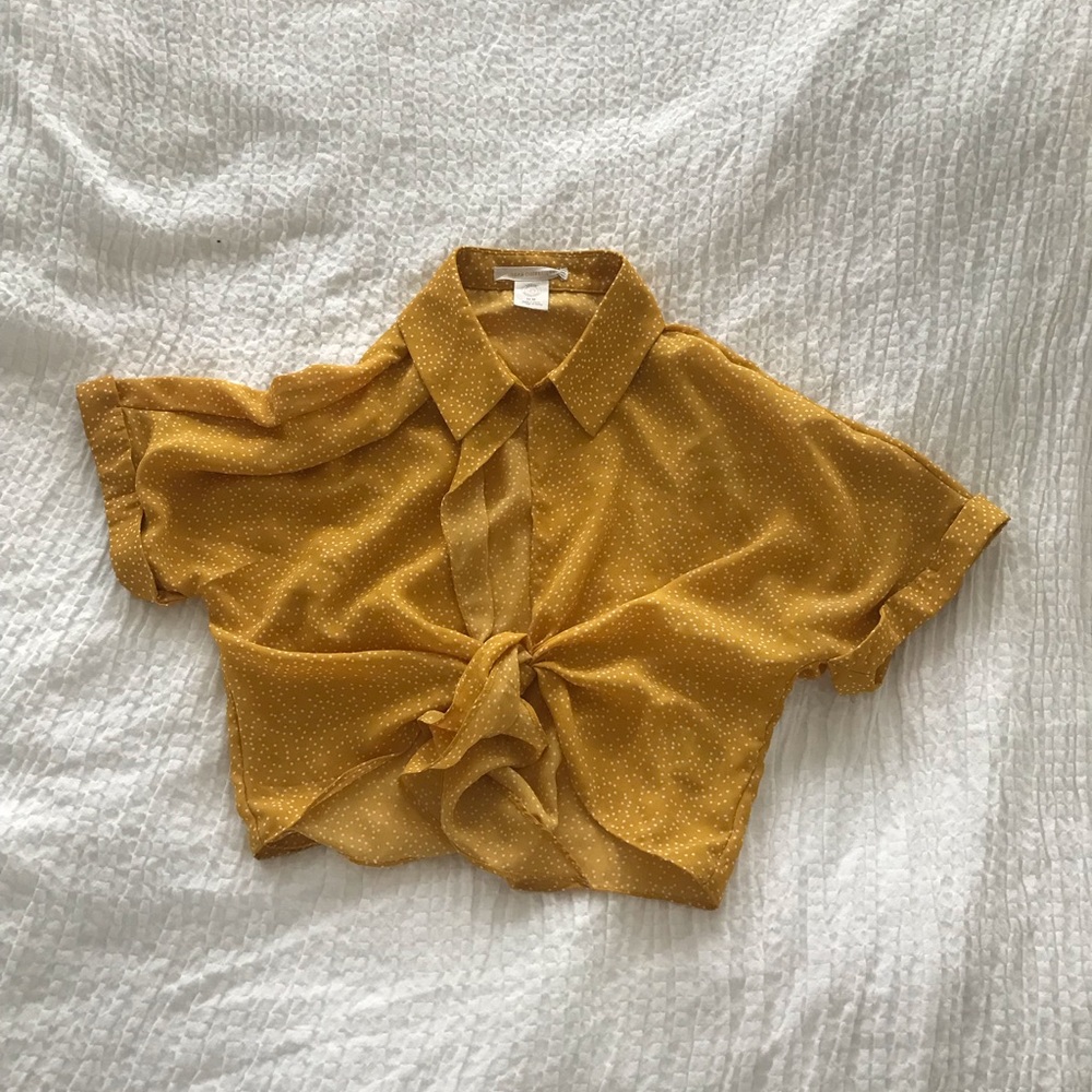 Urban outfitters crop tie front top